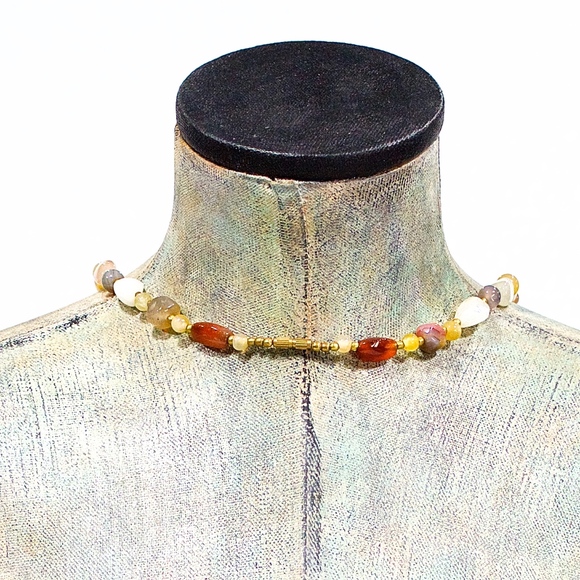 VTG 70's Natural Stone Necklace - Picture 4 of 4